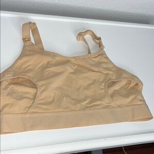 Tan seamless Maternity Bra with Adjustable Straps and Supportive Band